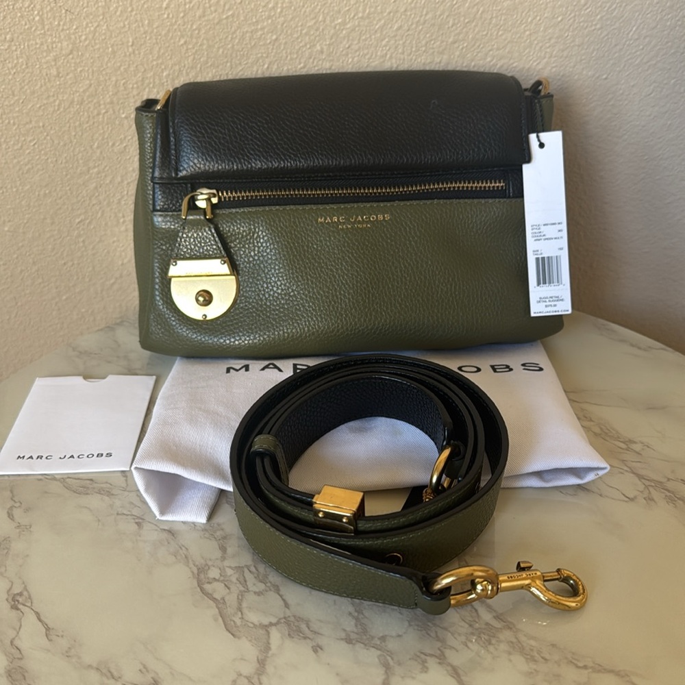 Marc Jacobs Army Green Multi Leather Shoulder Bag